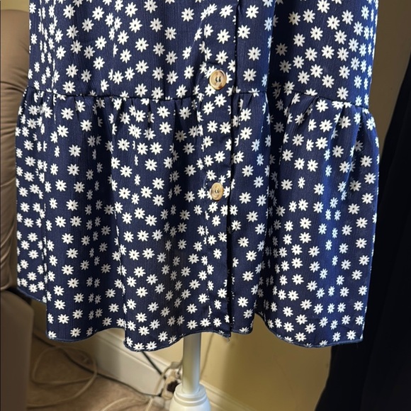 NWOT Navy Polka Dot Dress flowy spring ready dress small - Picture 3 of 6